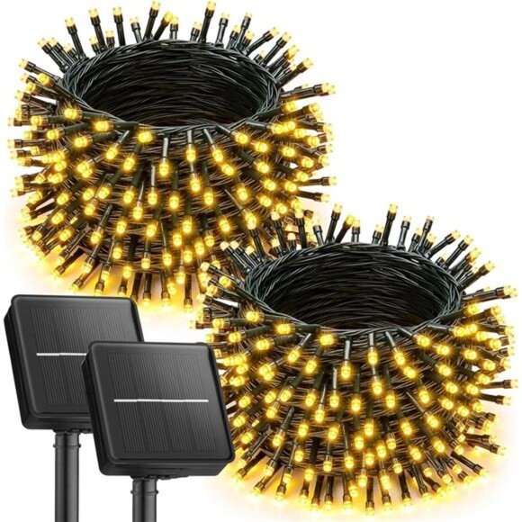 Solar Christmas Lights Outdoor 240 LED String Lights 92FT Waterproof Patio Yard - Picture 1 of 7